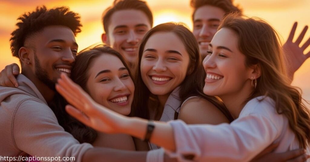 Caption for Farewell Photo with Friends