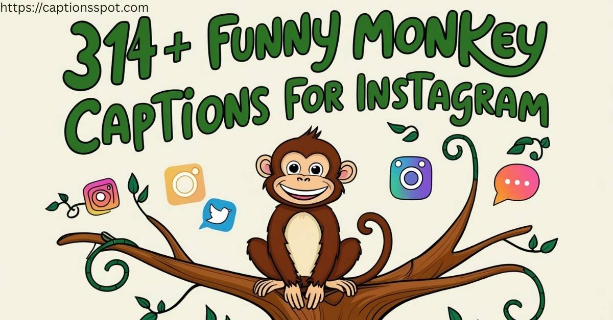 314+ Funny Monkey Captions Featured Image