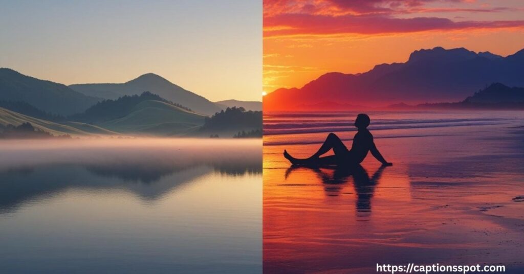 Captions for Sunrise and Sunset