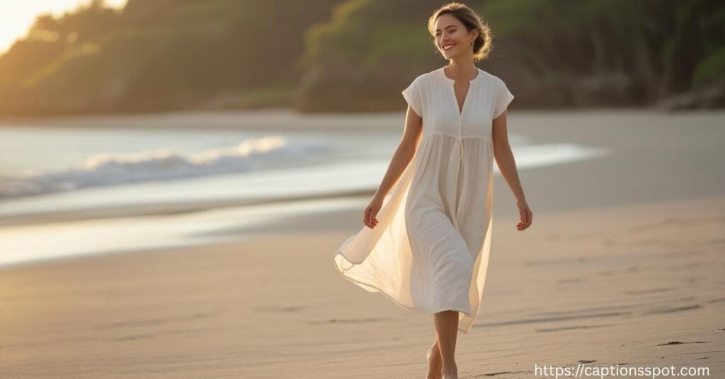 Casual White Dress Captions