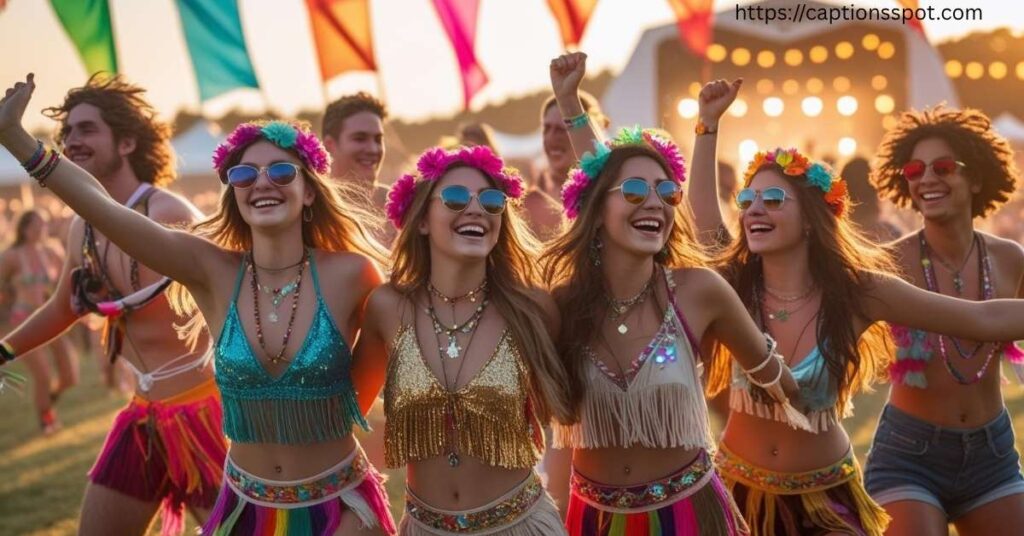 Festival Instagram Captions with Friends