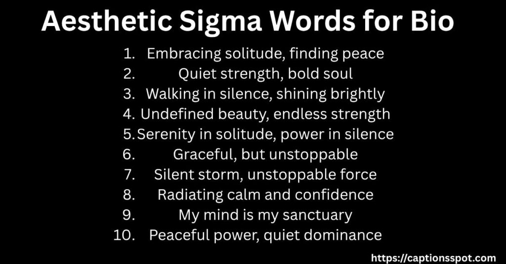 Aesthetic Sigma Words for Bio