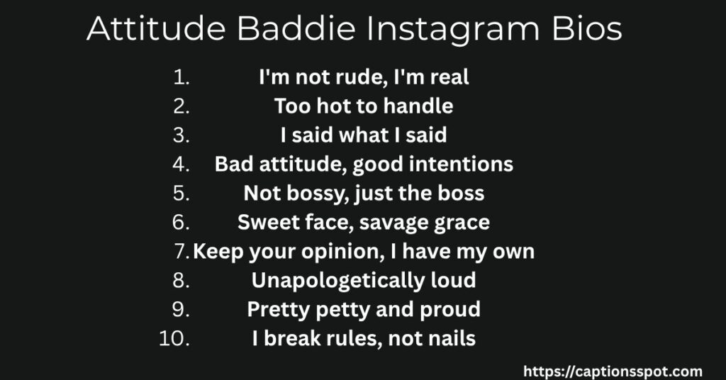 Attitude Baddie Instagram Bios