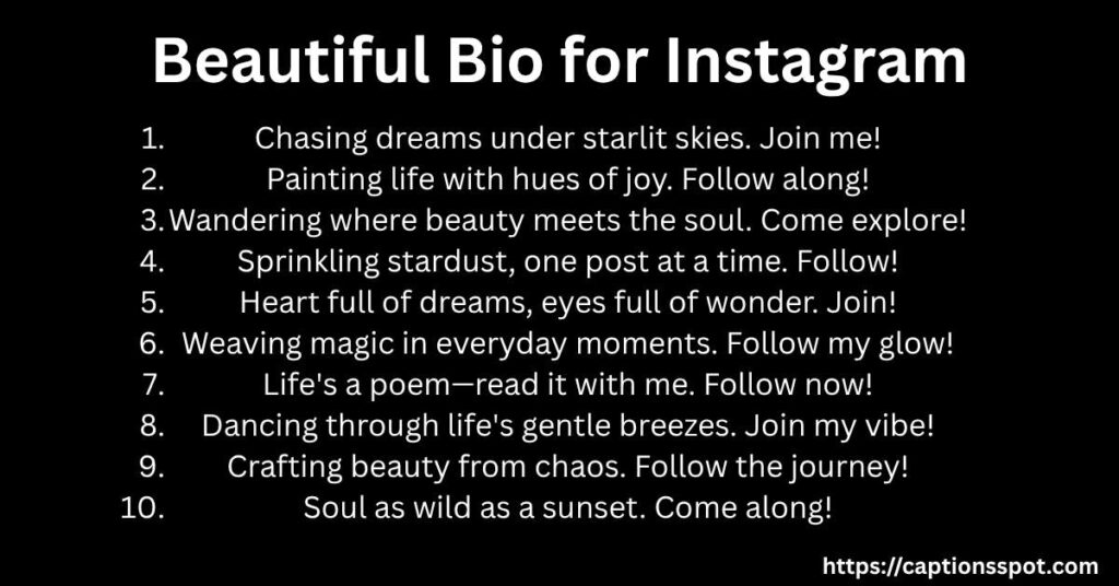 Beautiful Bio for Instagram