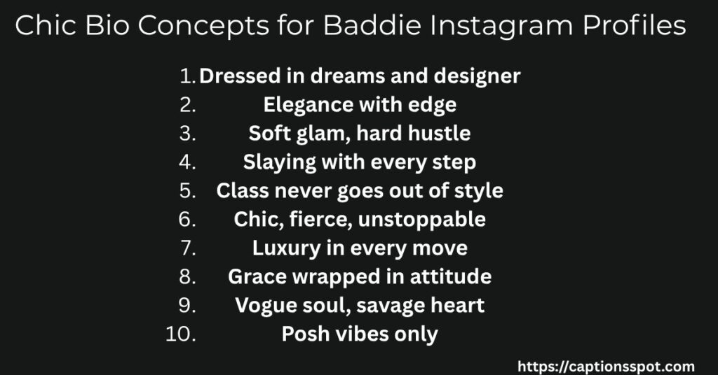 Chic Bio Concepts for Baddie Instagram Profiles