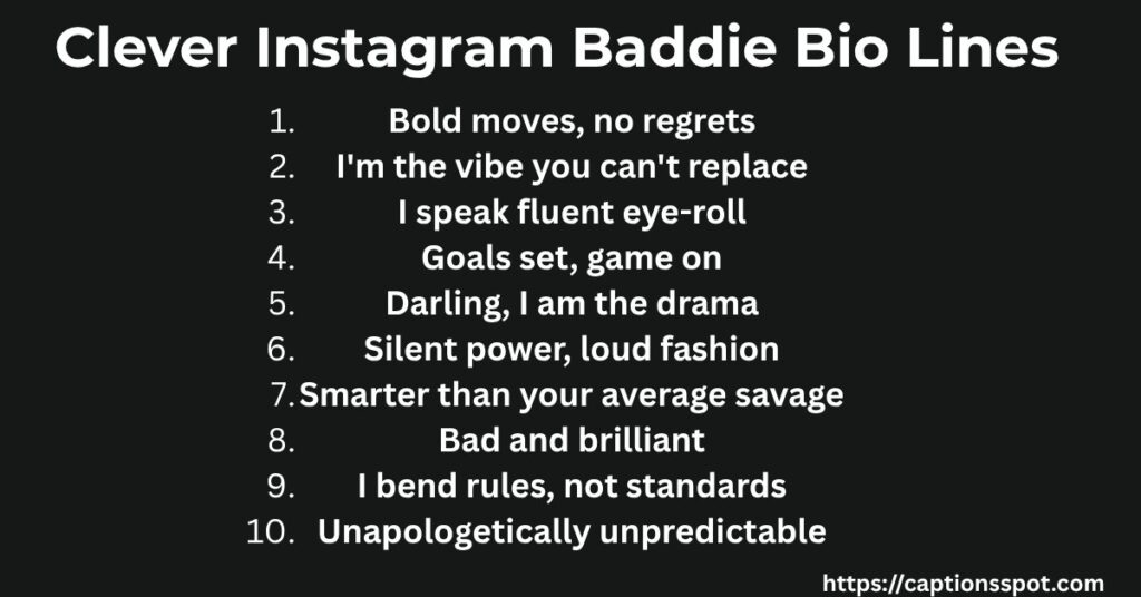 Clever Instagram Baddie Bio Lines