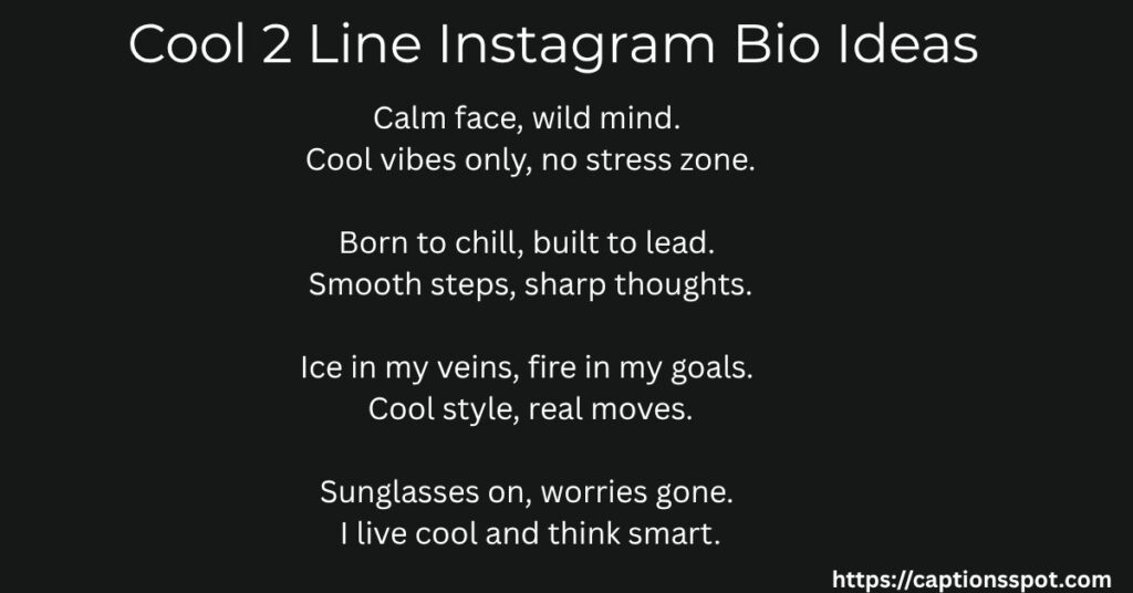 Cool 2 Line Instagram Bio Ideas