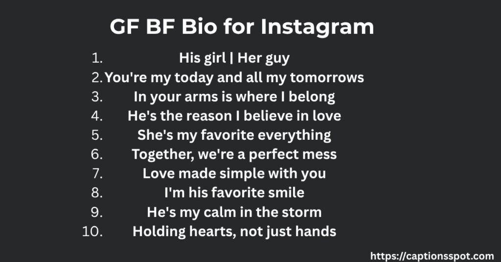 GF BF Bio for Instagram