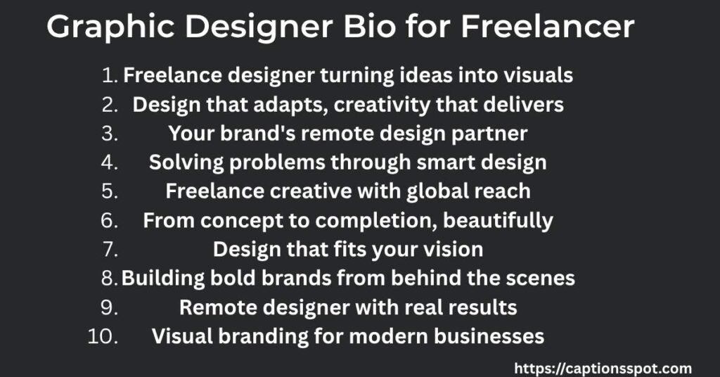 Graphic Designer Bio for Freelancer