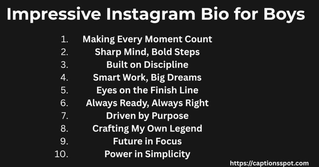 Impressive Instagram Bio for Boys