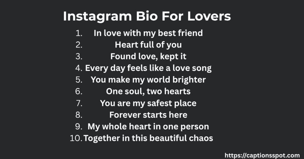 Instagram Bio For Lovers