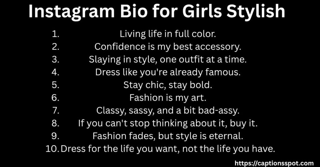 Instagram Bio for Girls Stylish