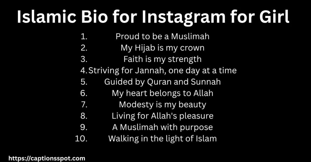 Islamic Bio for Instagram for Girl
