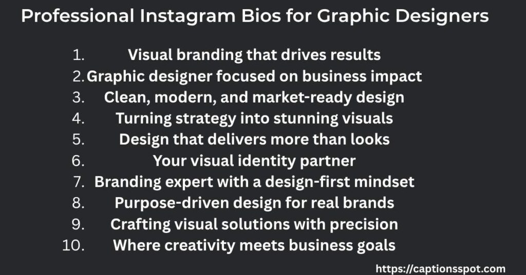Professional Instagram Bios for Graphic Designers
