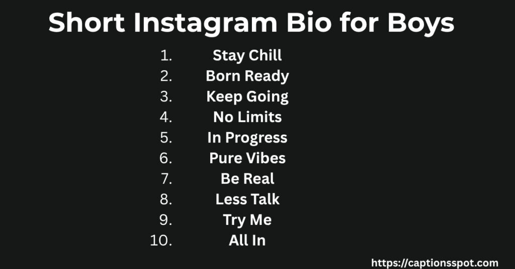 Short Instagram Bio for Boys