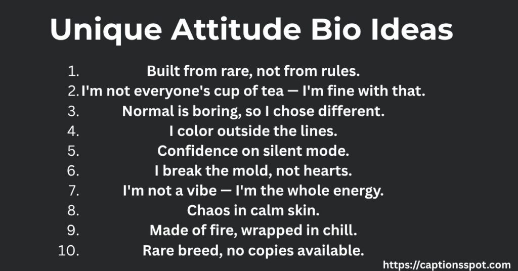 Unique Attitude Bio Ideas