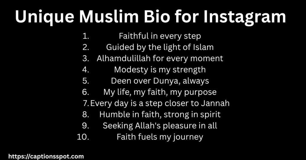 Unique Muslim Bio for Instagram