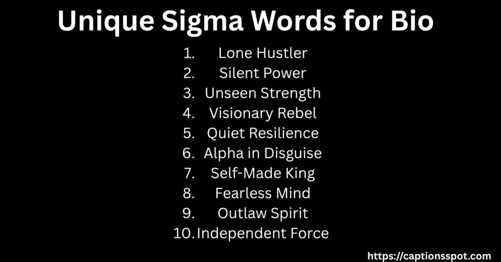 Unique Sigma Words for Bio