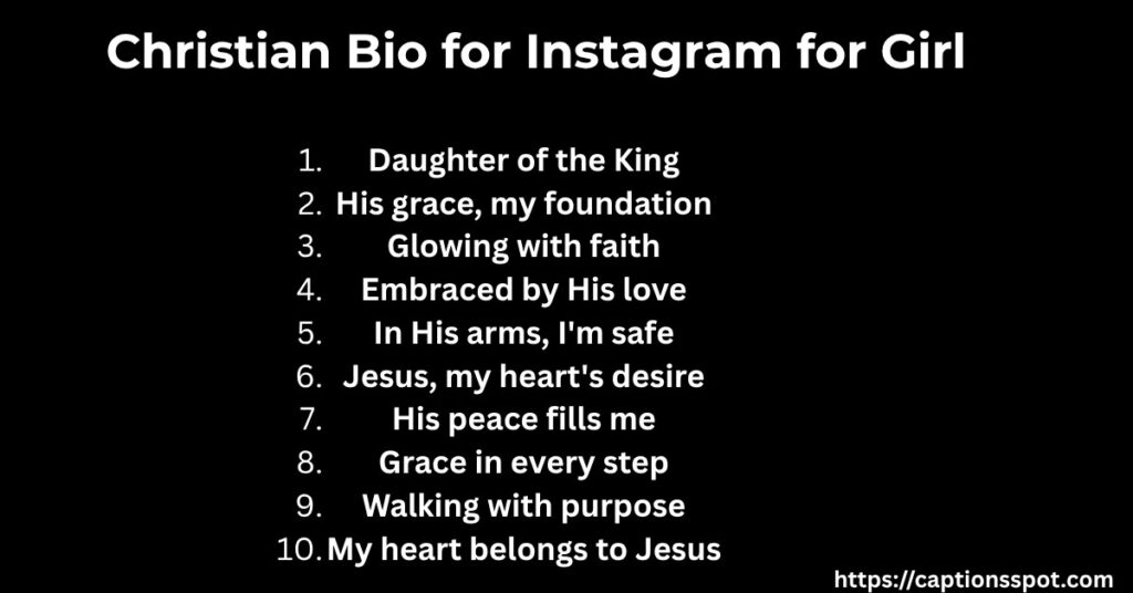 Christian Bio for Instagram for Girl