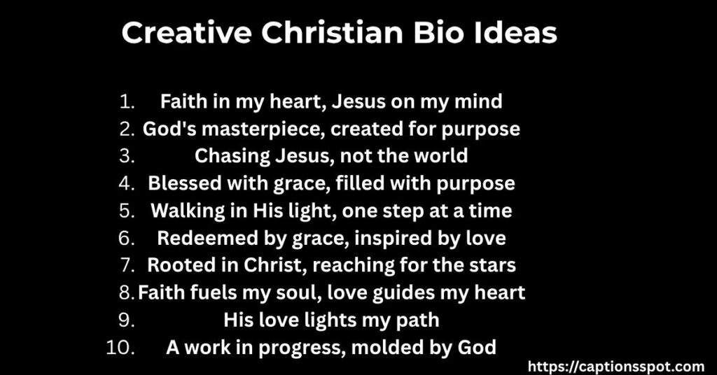 Creative Christian Bio Ideas