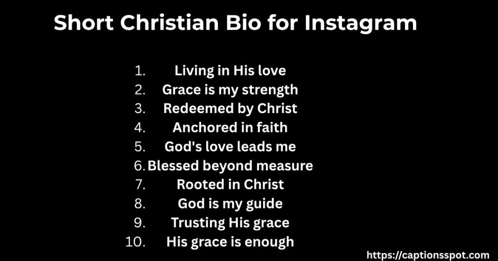 Short Christian Bio for Instagram